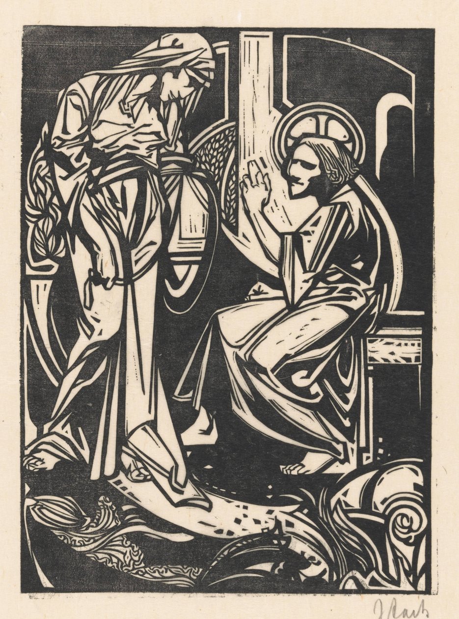 Le Christ et la femme samaritaine - Johannes Josephus Aarts (signed by artist)