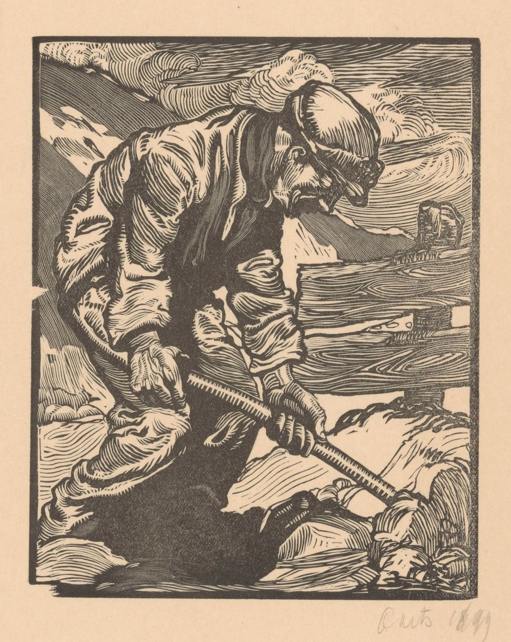 Travailleur de digue - Johannes Josephus Aarts (signed by artist)