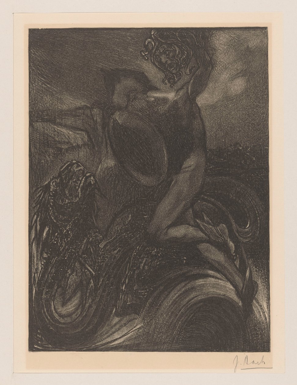 Persée et le monstre marin - Johannes Josephus Aarts (signed by artist)