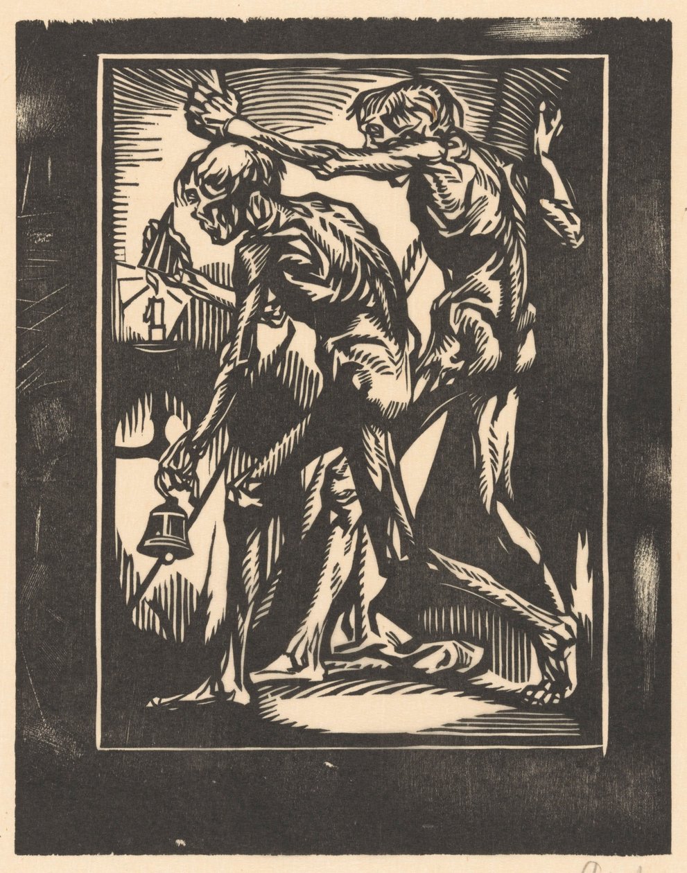Deux hommes nus avec cloche et éteignoir - Johannes Josephus Aarts (signed by artist)