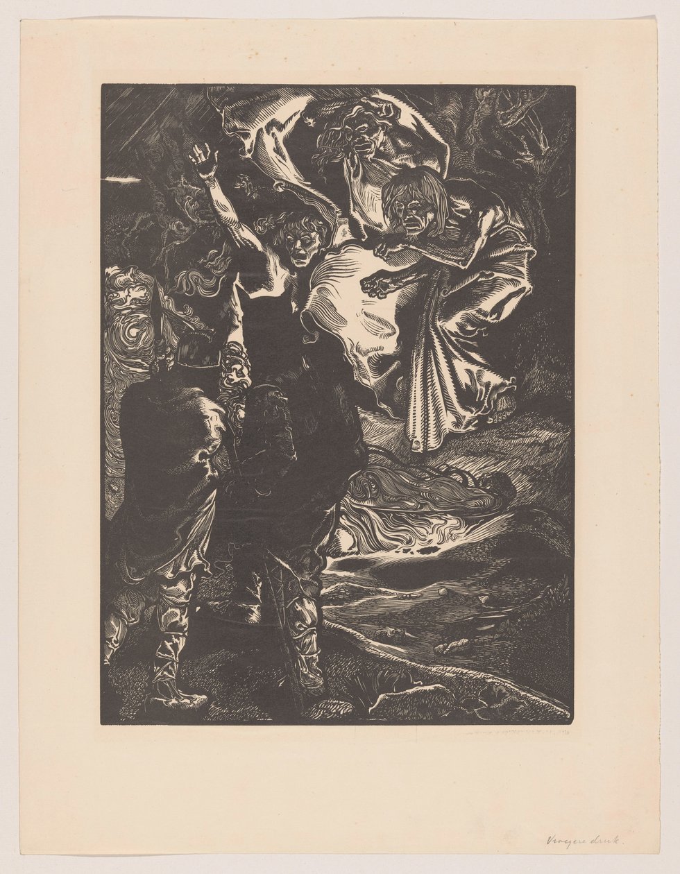 Macbeth et Banquo rencontrent les trois sorcières - Johannes Josephus Aarts