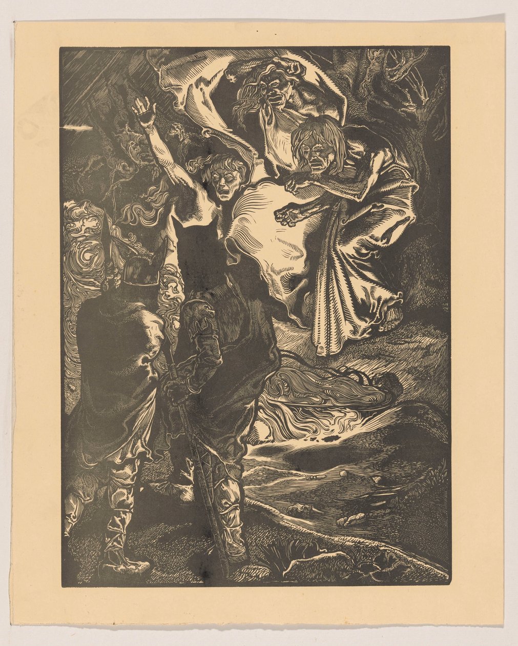 Macbeth et Banquo rencontrent les trois sorcières - Johannes Josephus Aarts