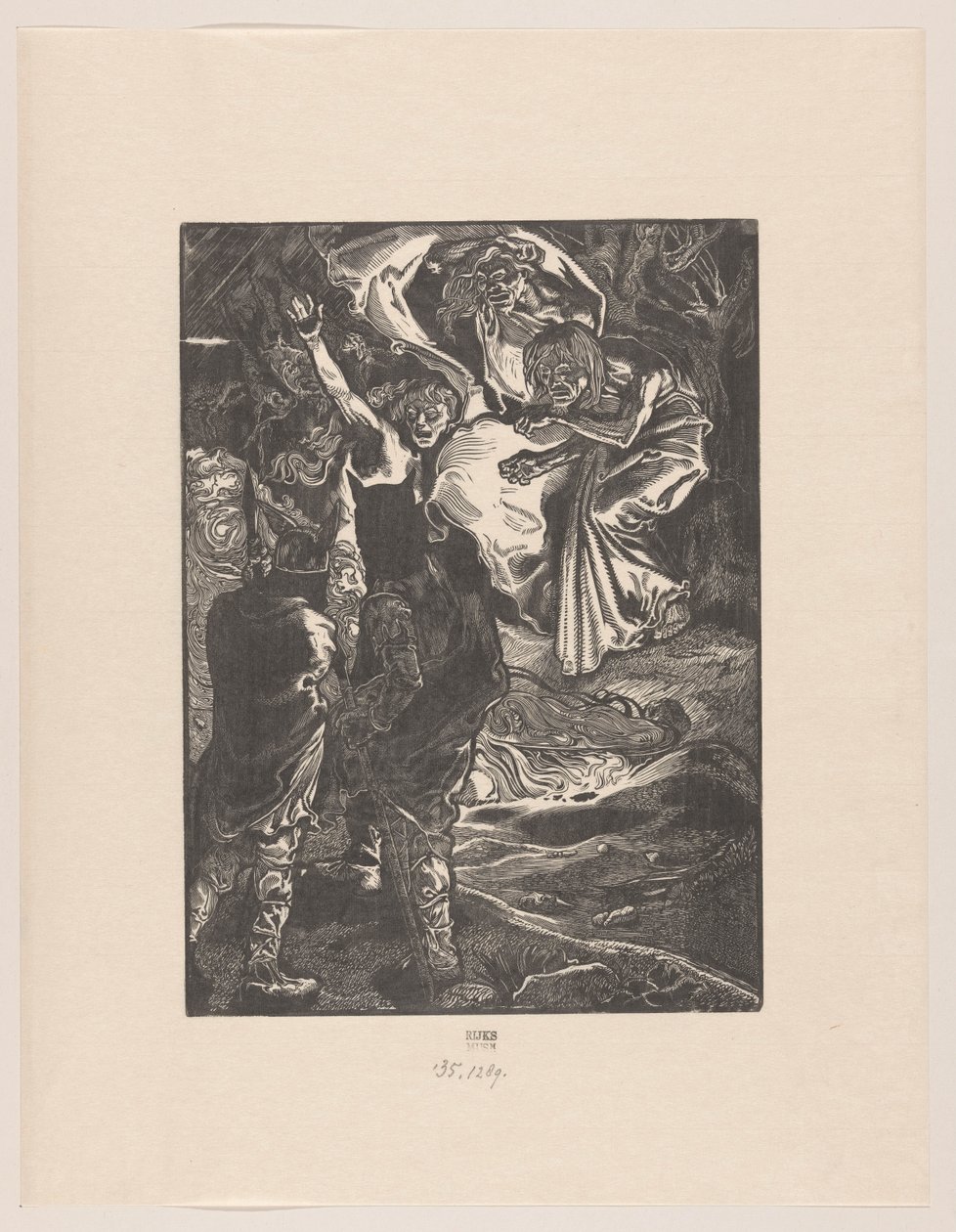 Macbeth et Banquo rencontrent les trois sorcières - Johannes Josephus Aarts