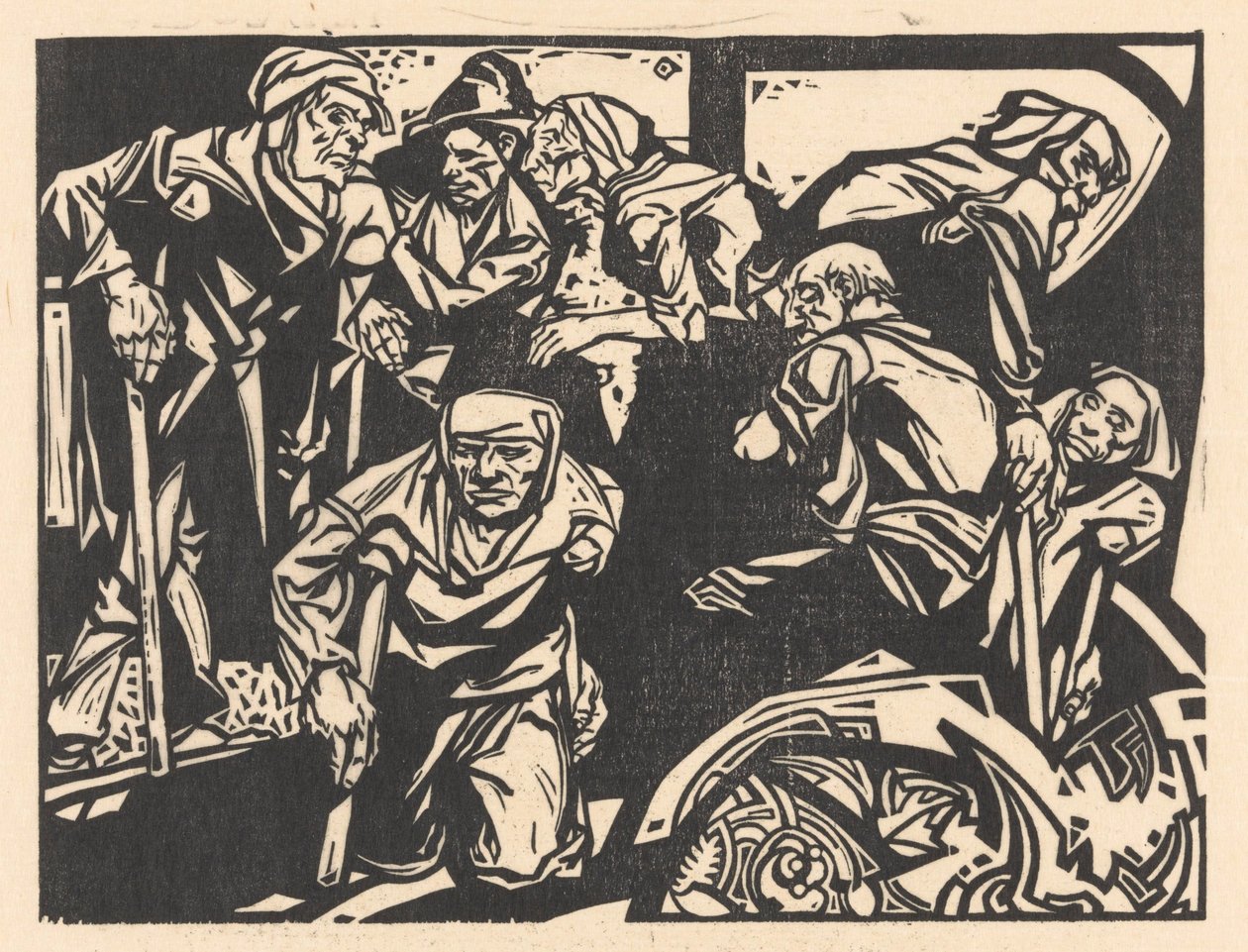 Hommes avec des béquilles - Johannes Josephus Aarts