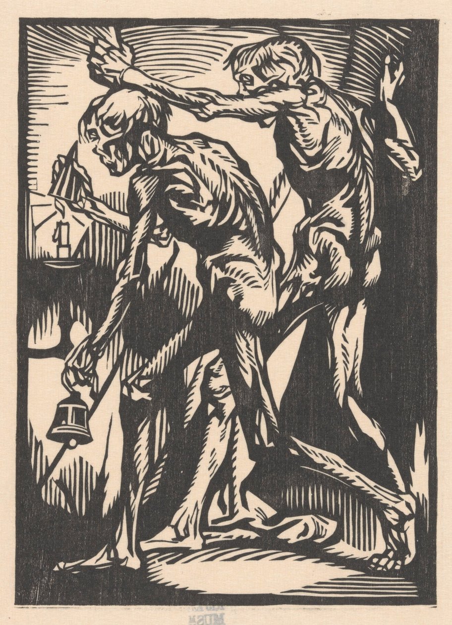 Deux hommes nus avec cloche et éteignoir - Johannes Josephus Aarts