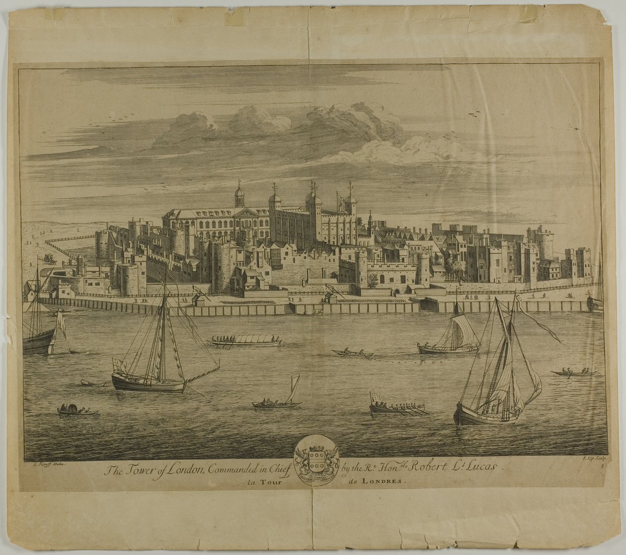 La Tour de Londres, cinquième planche de Britannia Illustrata - Johannes Kip