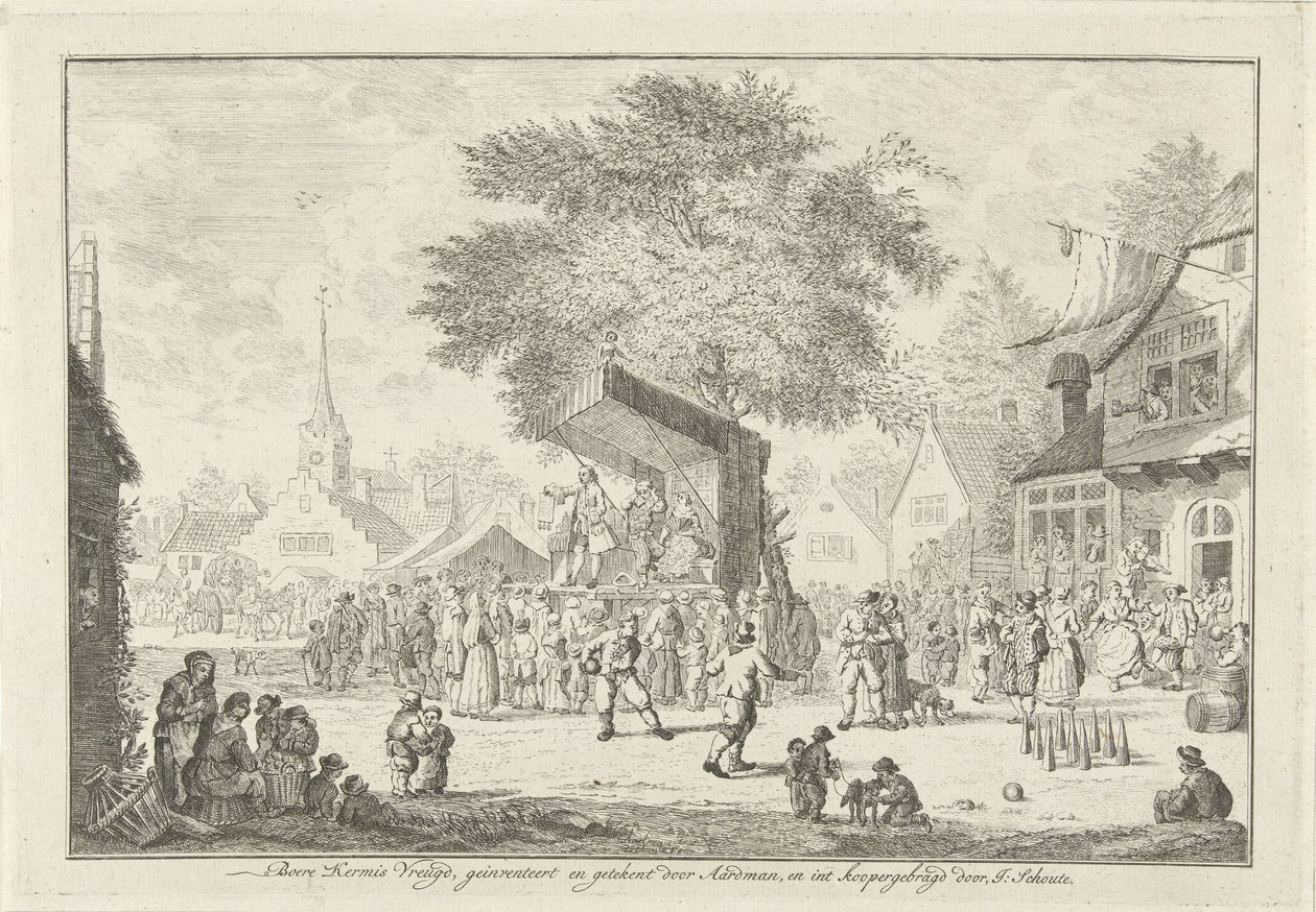 Fête paysanne dans le village, vers 1750 - Johannes Schouten