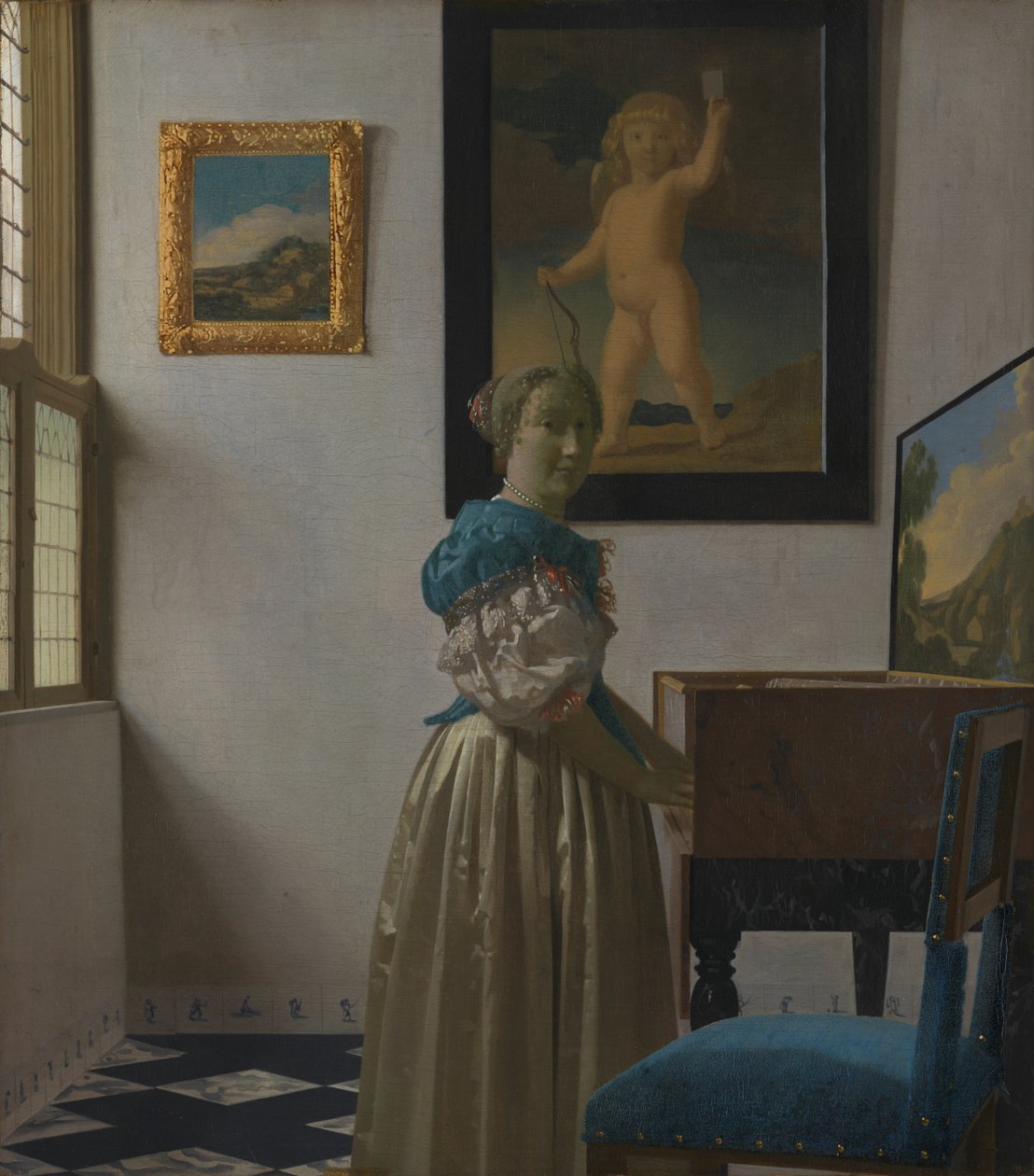 Eine junge Frau an einem Virginal - Johannes Vermeer