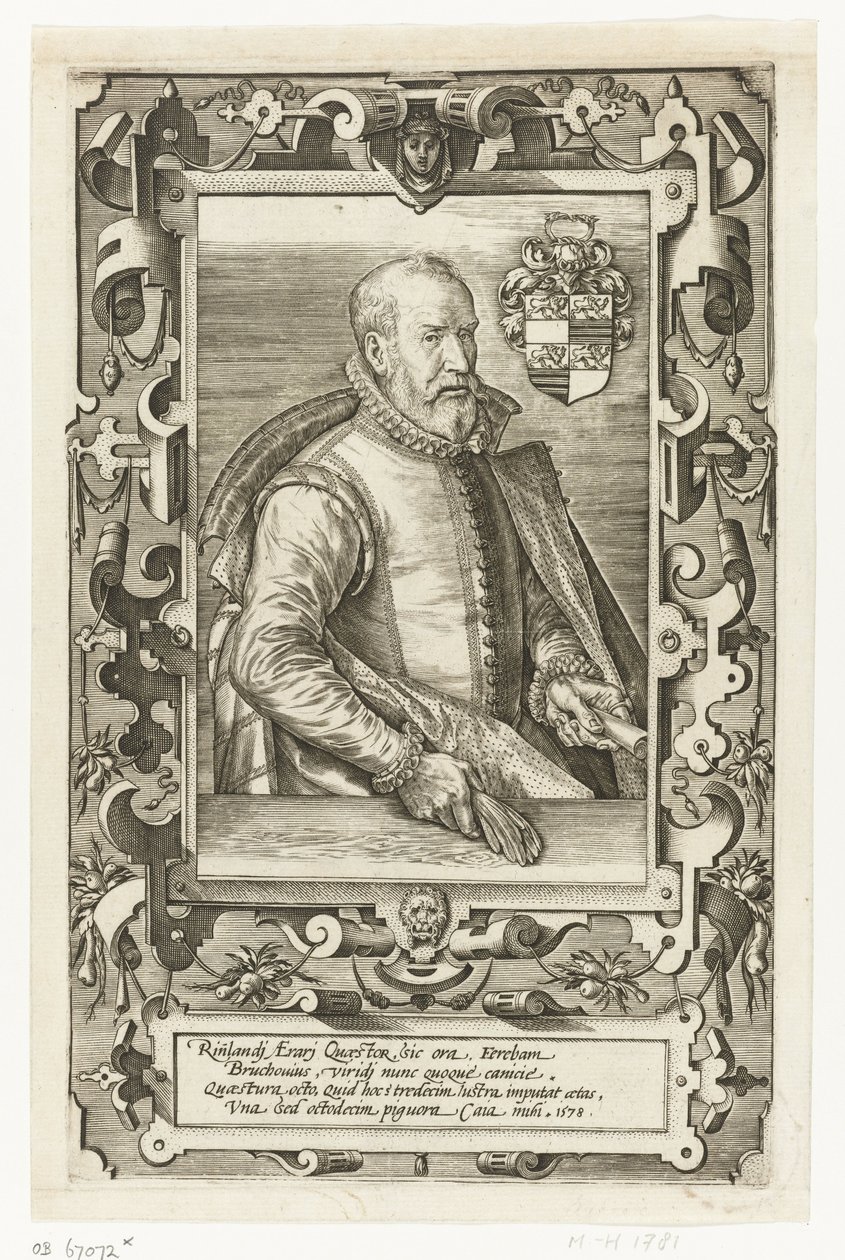 Portrait de Jan van Brouckhoven, intendant du Rhin - Johannes Wierix (attributed to)