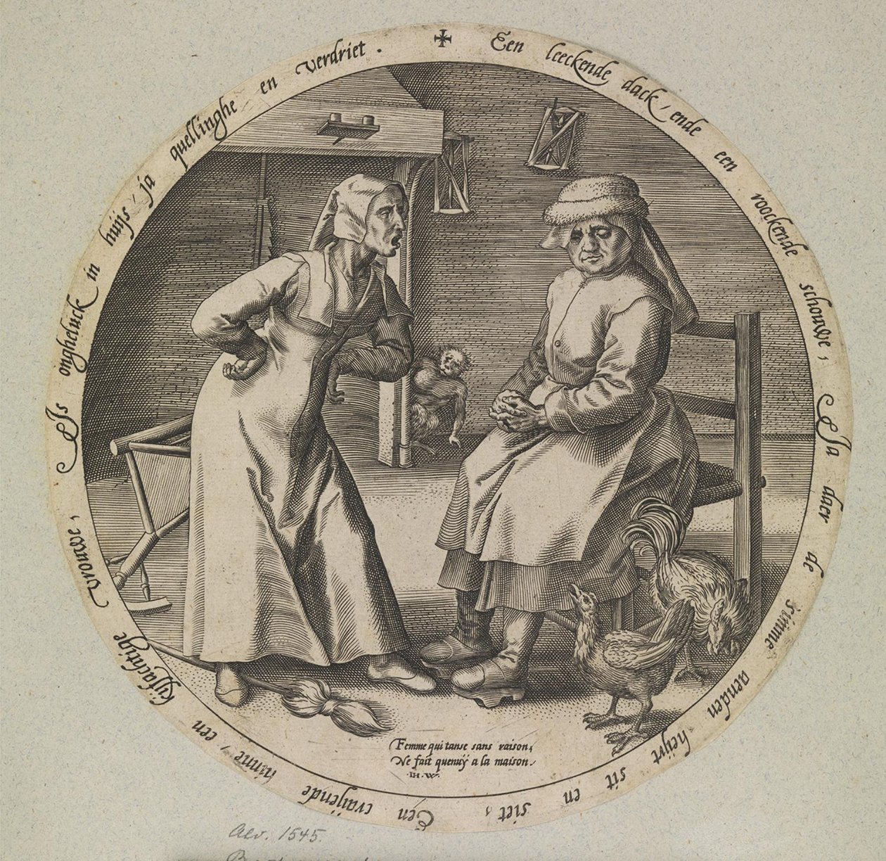 La femme qui gronde et la poule qui caquette - Johannes Wierix