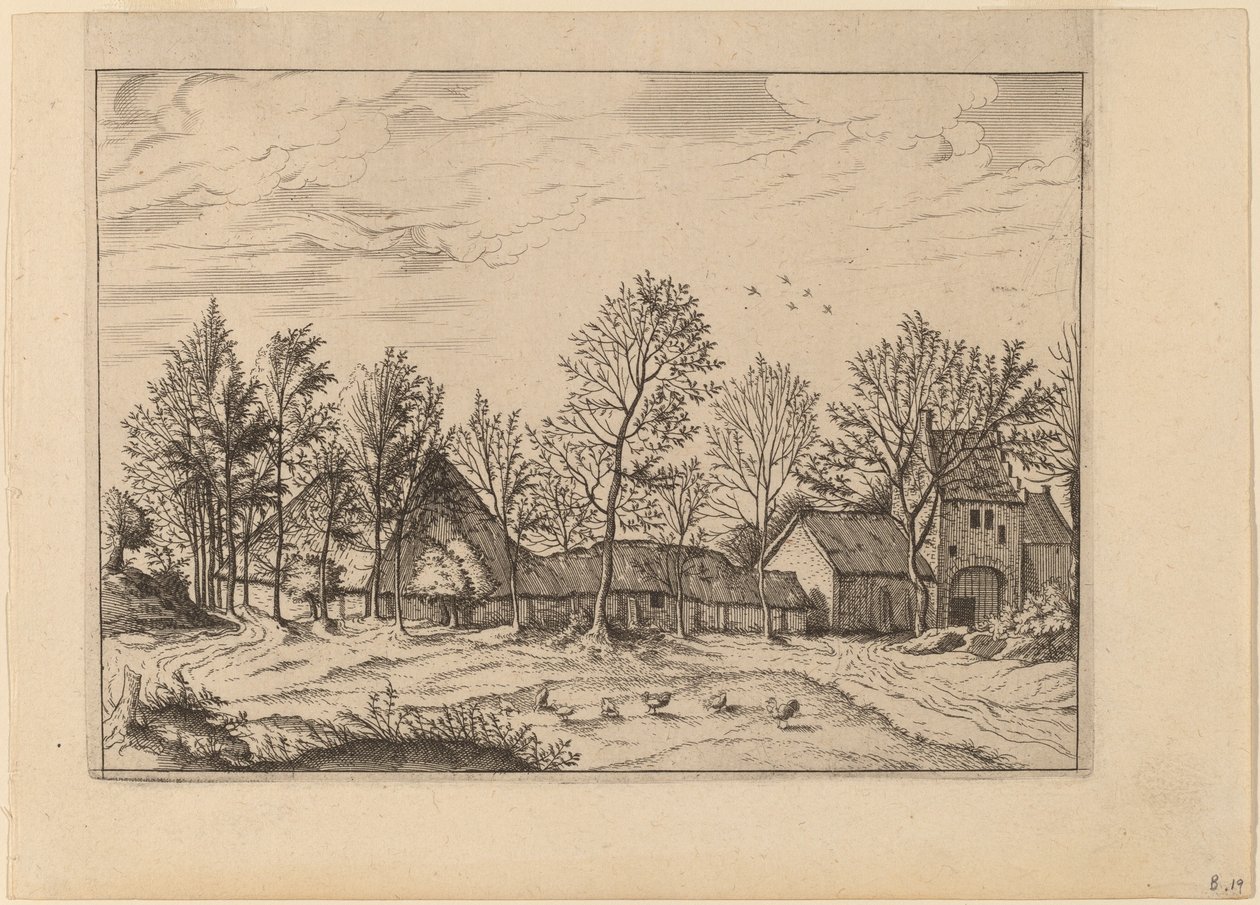 Ferme avec portail - Johannes and Lucas van Doetechum after Master of the Small Landscapes
