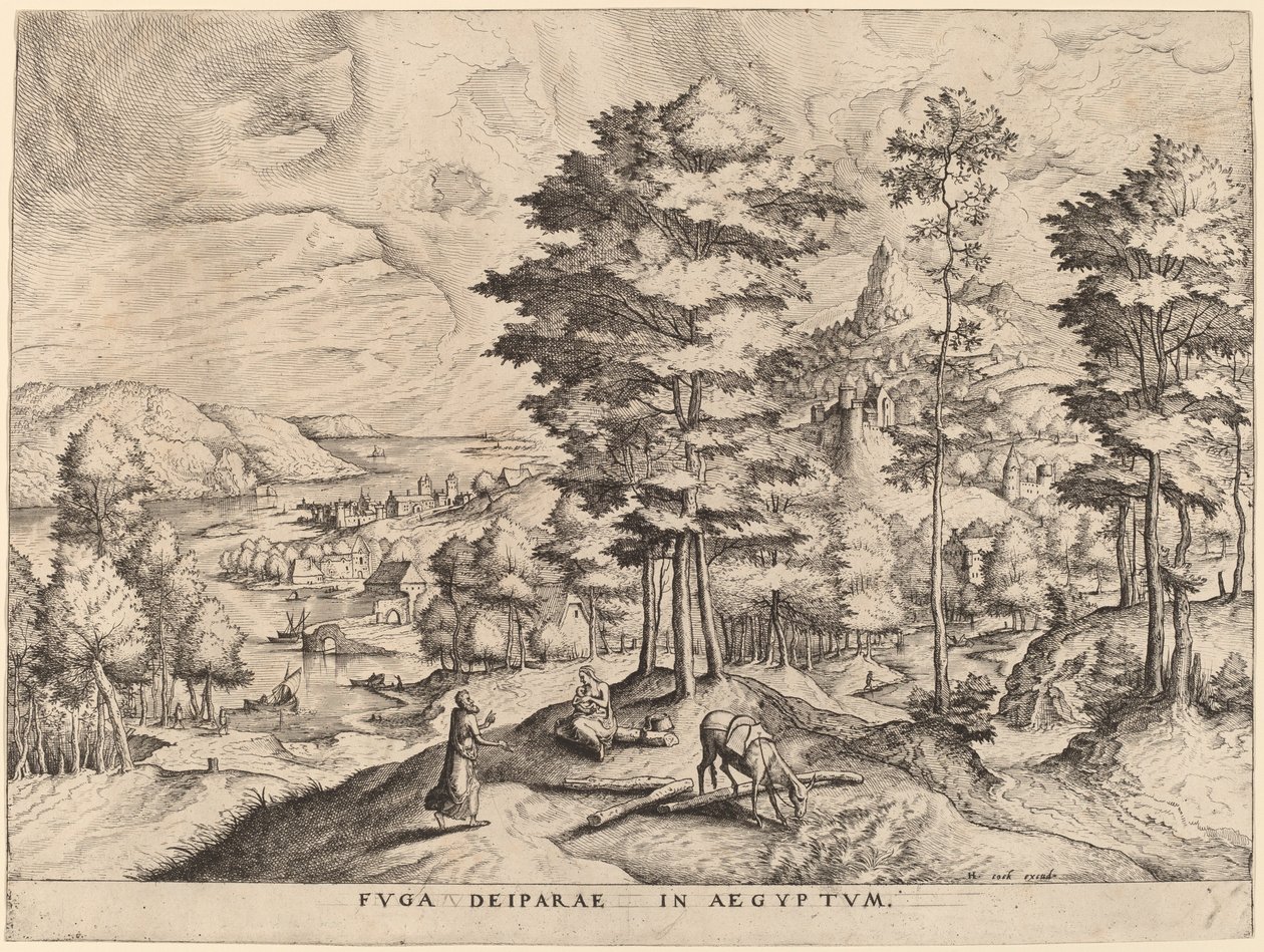 Fuga Deiparae in Aegyptum (La fuite en Égypte) - Johannes and Lucas van Doetechum after Pieter Bruegel the Elder