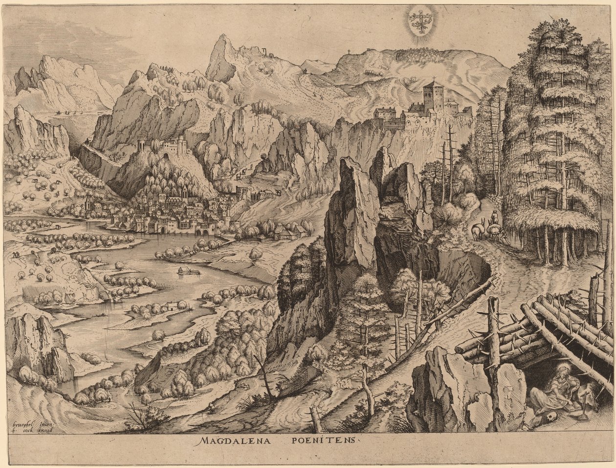 Magdalena Poenitens (La Madeleine pénitente) - Johannes and Lucas van Doetechum after Pieter Bruegel the Elder