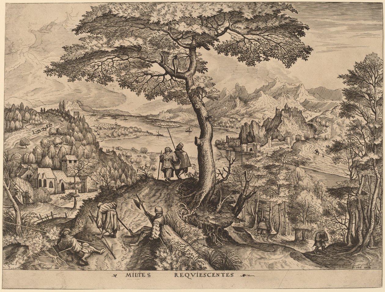 Milites Requiescentes (Soldats au repos) - Johannes and Lucas van Doetechum after Pieter Bruegel the Elder