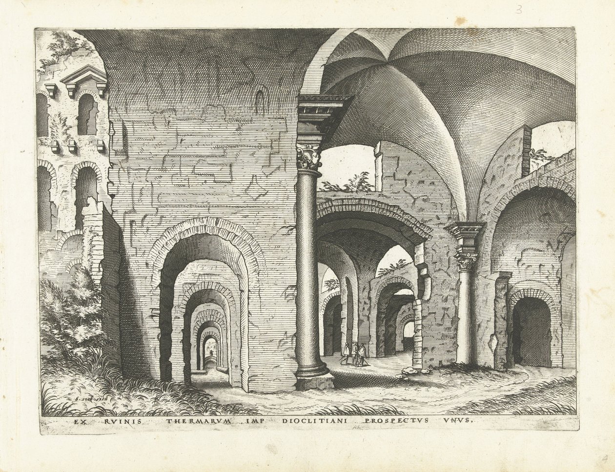 Vue des Thermes de Dioclétien - Johannes of Lucas van Doetechum (attributed to)