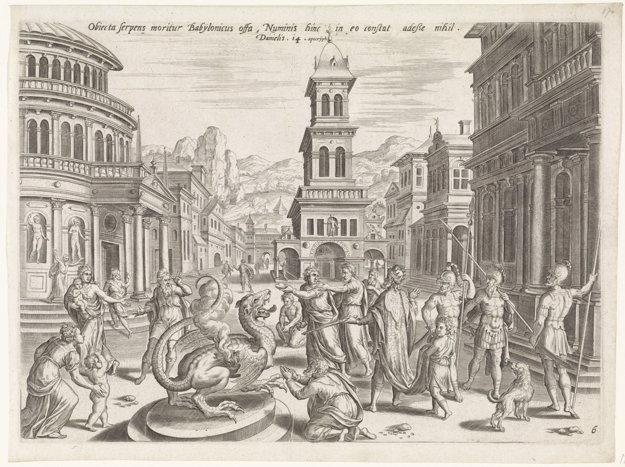 Daniel et le dragon - Johannes of Lucas van Doetechum