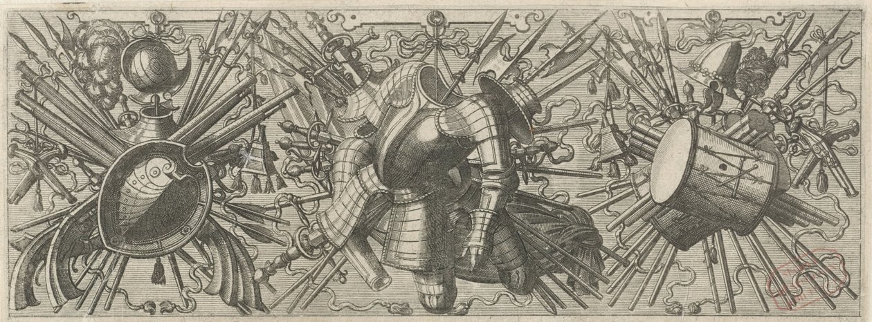 Frise avec un tambour double (Panoplia sev armamentarium) - Johannes of Lucas van Doetechum