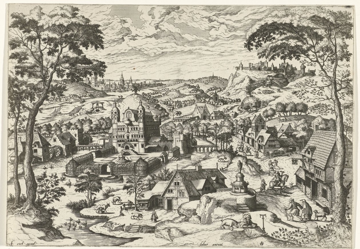 Paysage avec saint Antoine - Johannes of Lucas van Doetechum