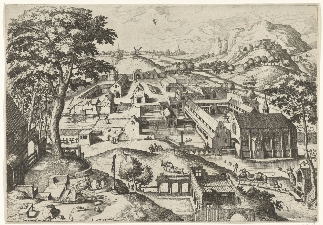 Landschap met de heilige Hieronymus - Johannes of Lucas van Doetechum