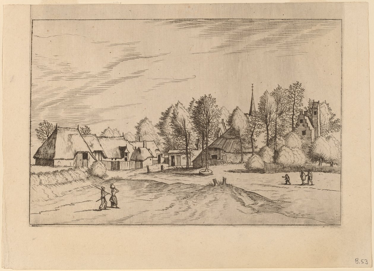Village de Campagne avec Clocher - Johannes van Doetechum, the Elder and Lucas