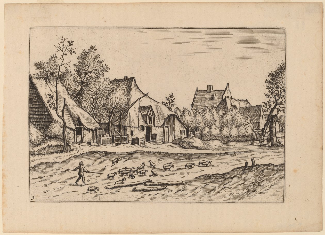 Fermes dans un village - Johannes van Doetechum, the Elder and Lucas