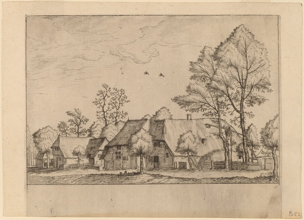 Grande ferme avec puits - Johannes van Doetechum, the Elder and Lucas