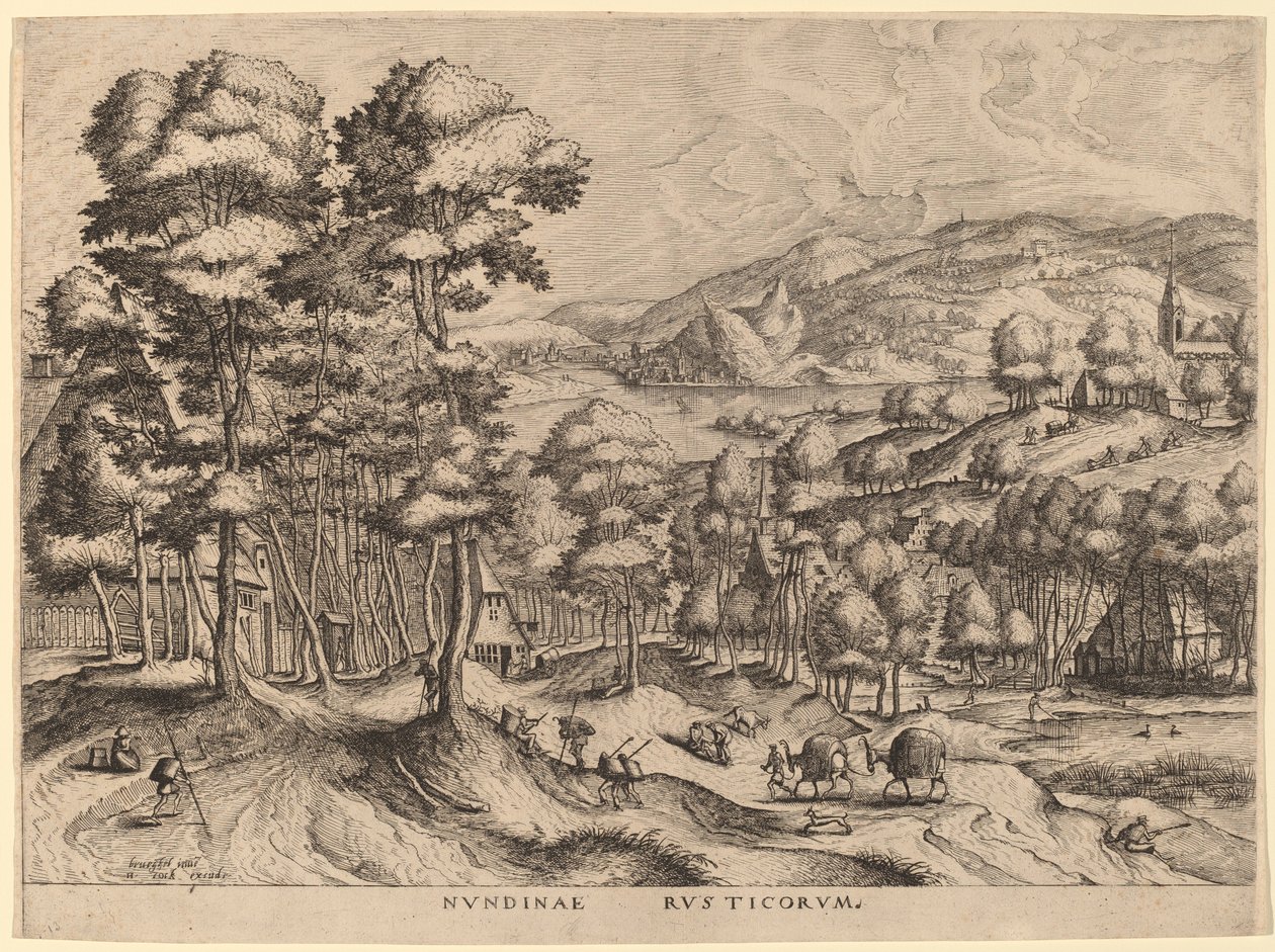 Nundinae Rusticorum (Marché rustique) - Johannes van Doetechum the Elder and Lucas