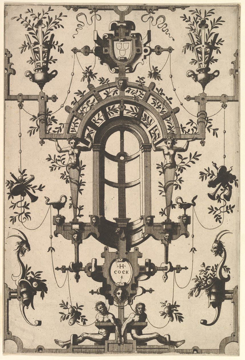 Grotesque moderne avec ornement, 1554 - Johannes van Doetecum I