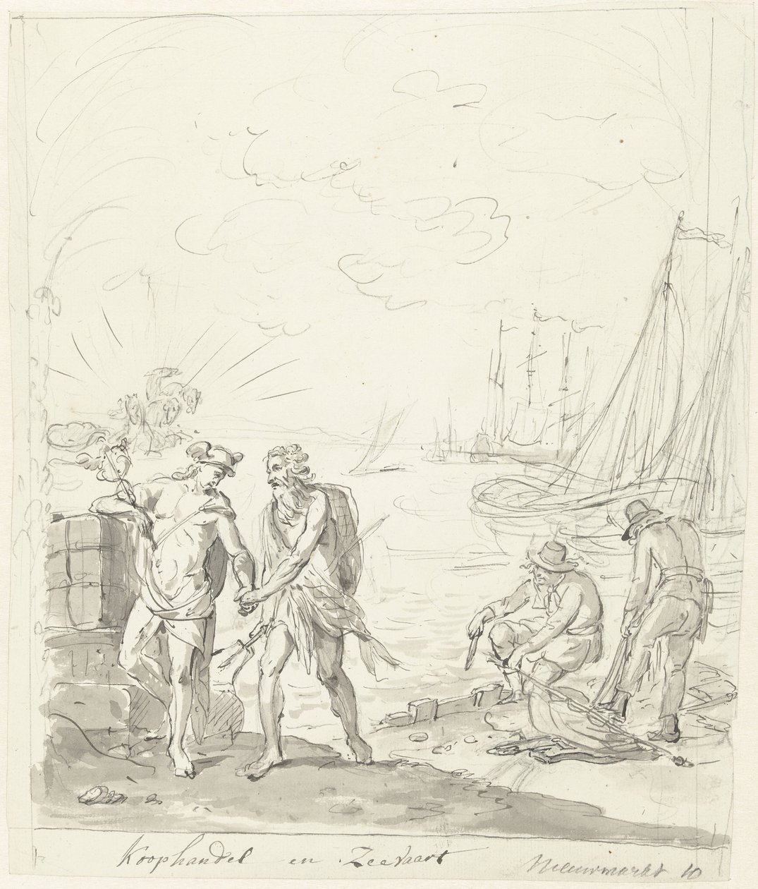 Commerce et navigation, décoration sur le Nieuwmarkt, 1795 - Johannes van Dregt (rejected attribution)