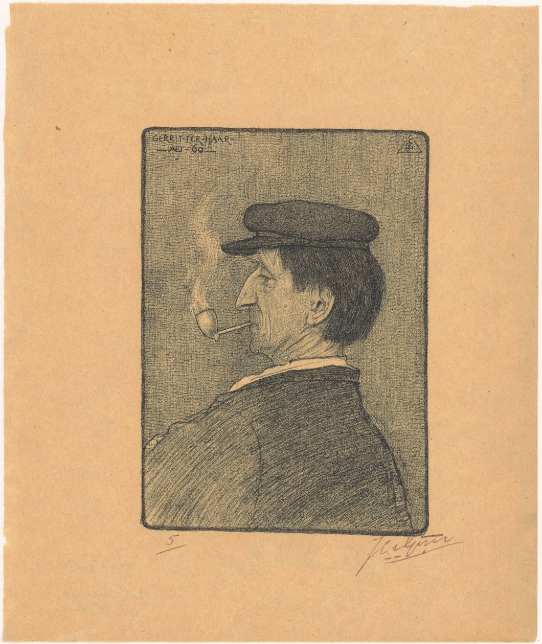 Portrait de Gerrit ter Haar - Johannes van Gijn (signed by artist)