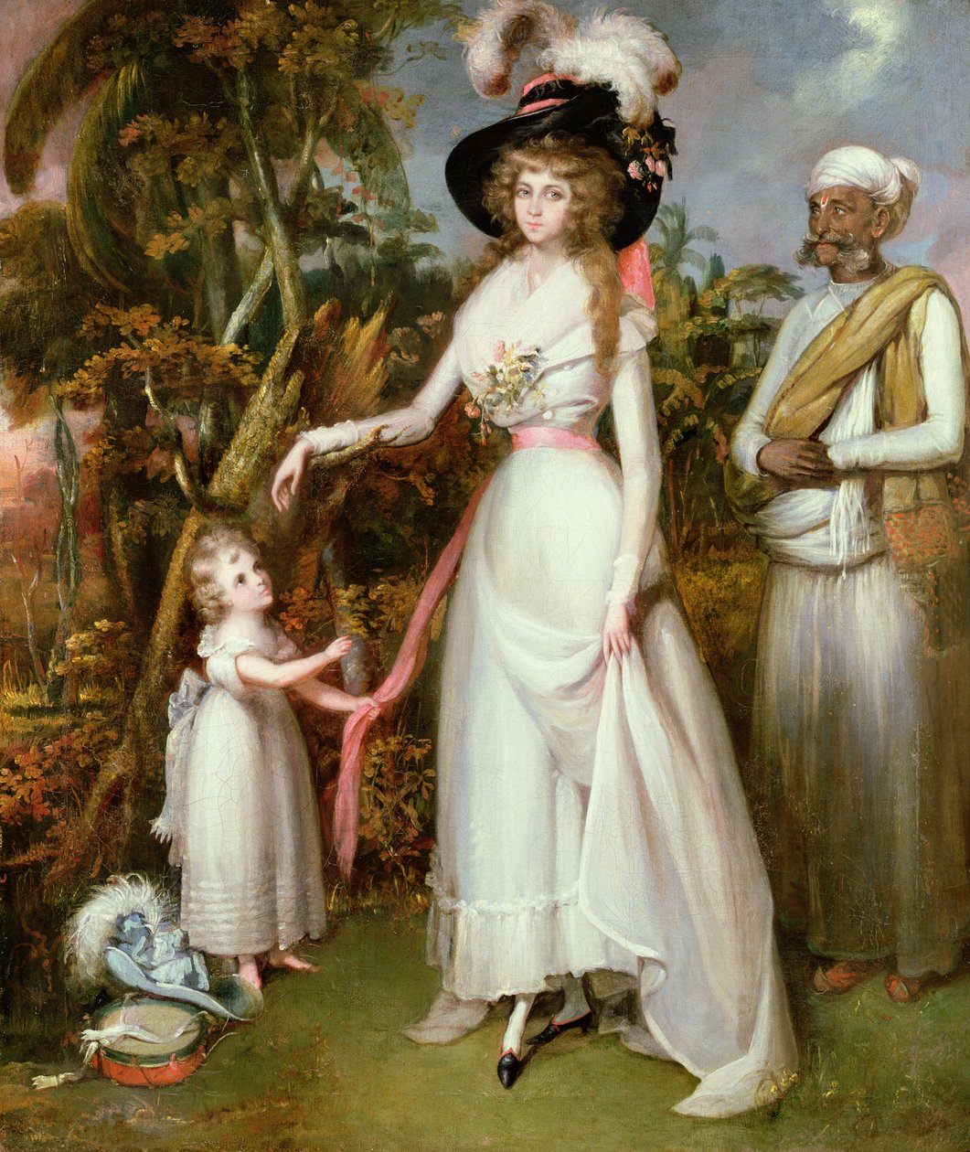 Mme Graham de Kinross, sa fille et un Jamadar, vers 1786 - John Alefounder