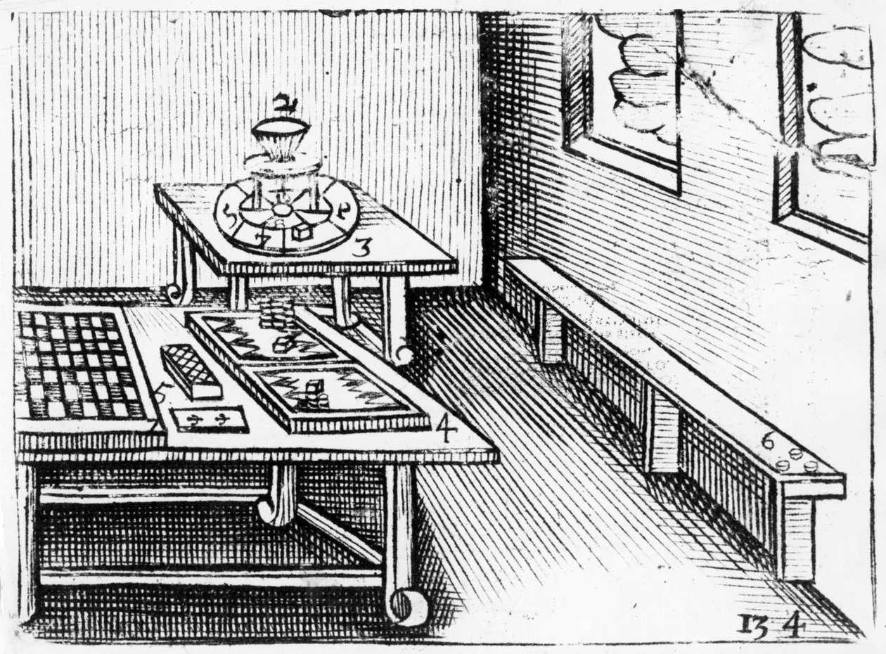 Jeux de société de Orbis Sensualium Pictus, 1658 - John Amos Comenius