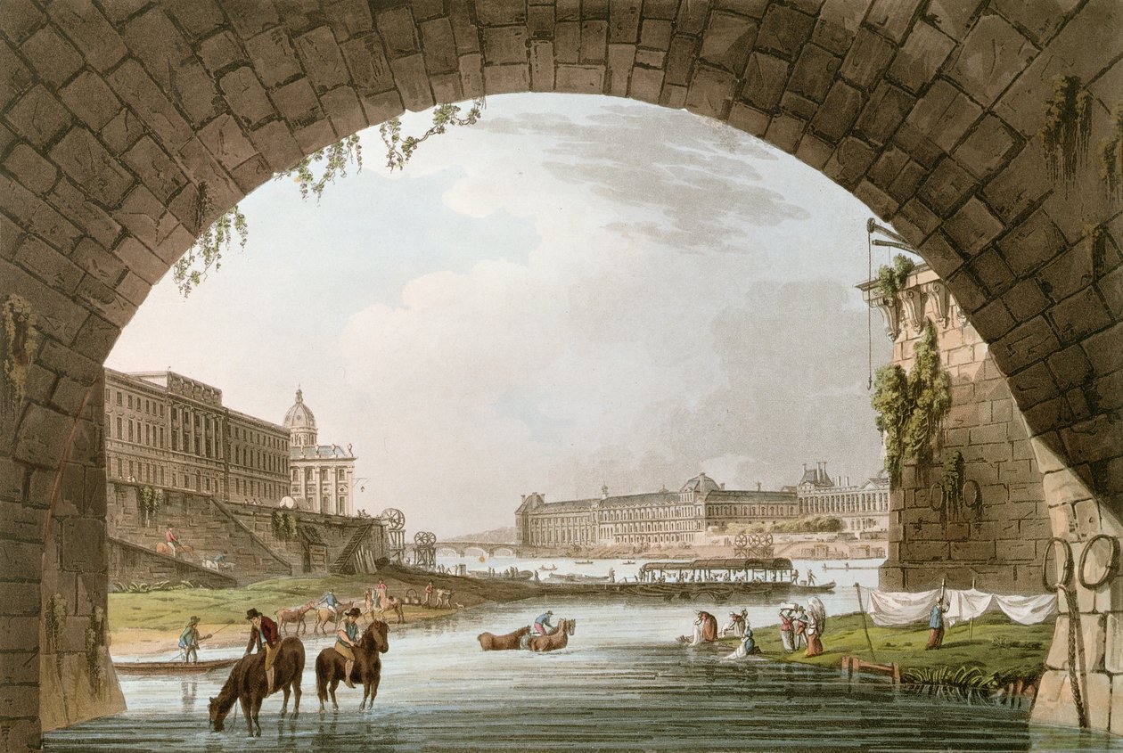 Panorama de la Seine vu de sous le Pont Neuf vers l