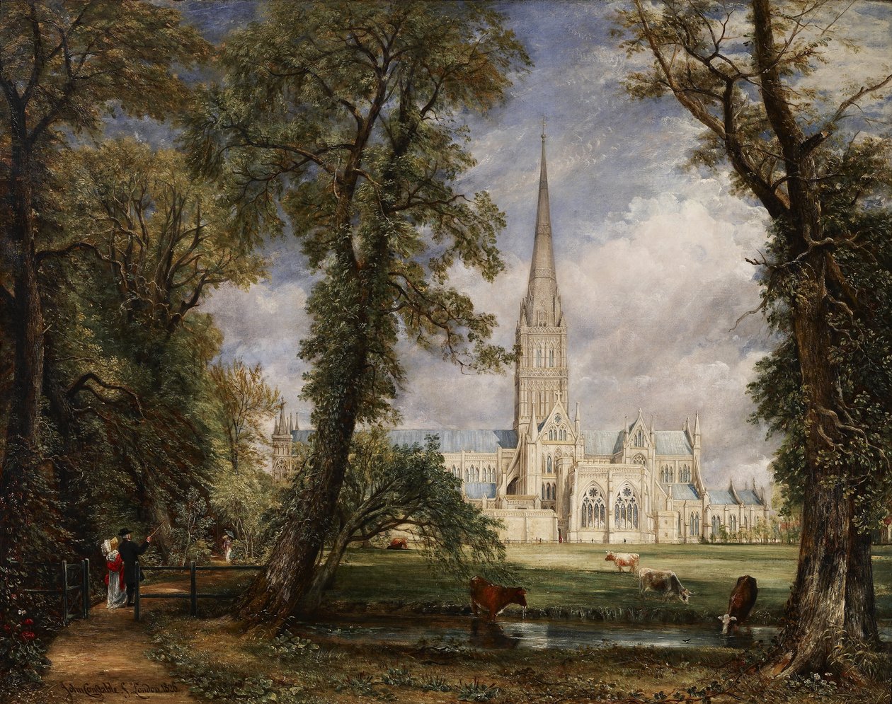 Cathédrale de Salisbury depuis le jardin de l