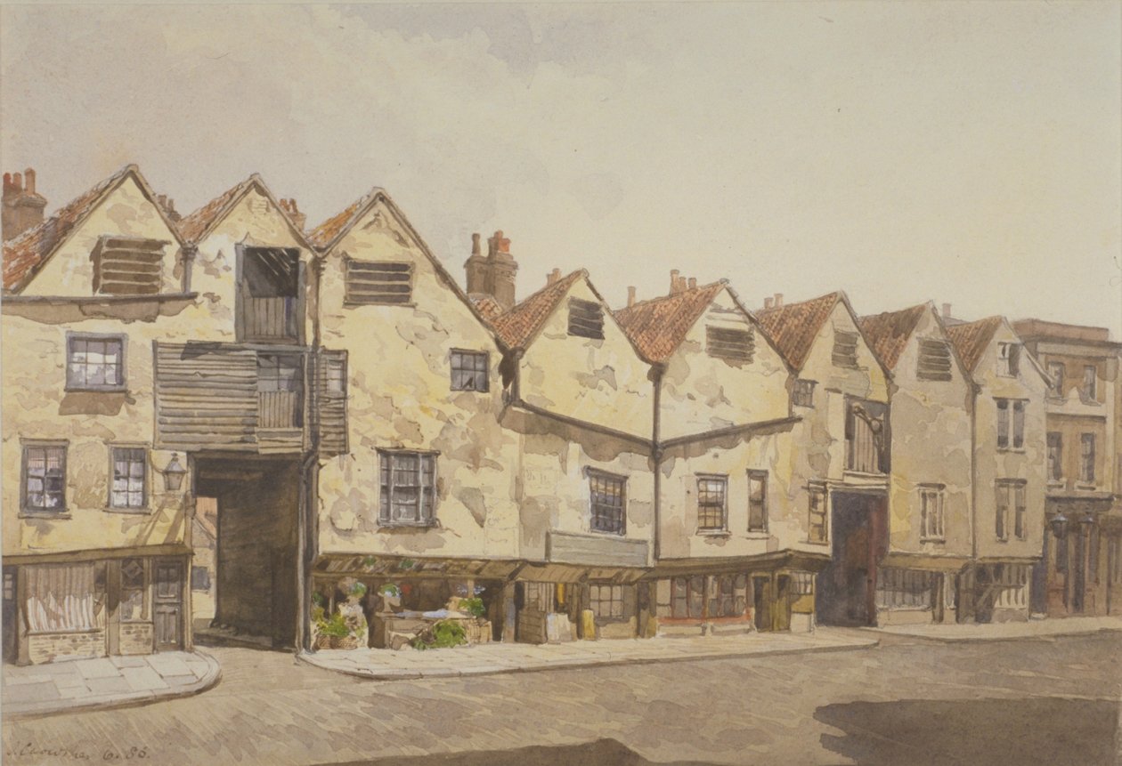 Vue des magasins et des maisons, Bermondsey Street, Bermondsey, 1886 - John Crowther