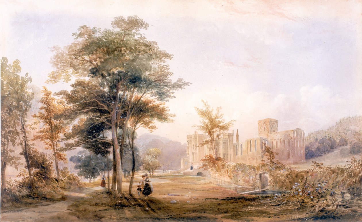 Brinkburn Grange, Northumberland et ruines du prieuré - John Dobson