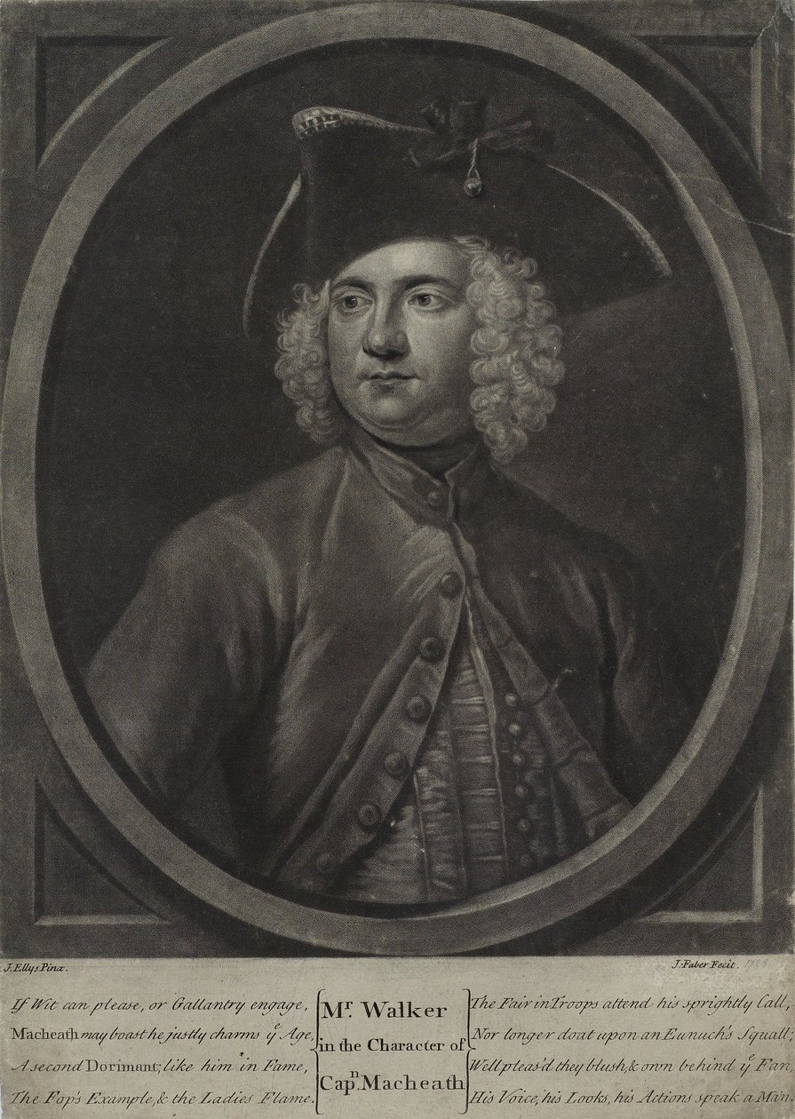 M. Walker dans le rôle du capitaine Macheath, gravé par John Faber le Jeune, 1728 - John Ellys