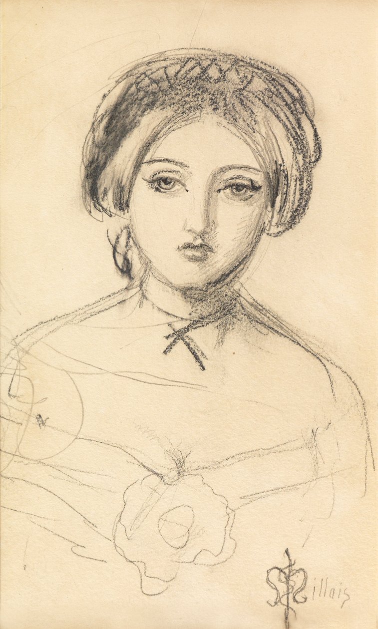 Une beauté anglaise dans le style de John Leech, c.1853 - John Everett Millais