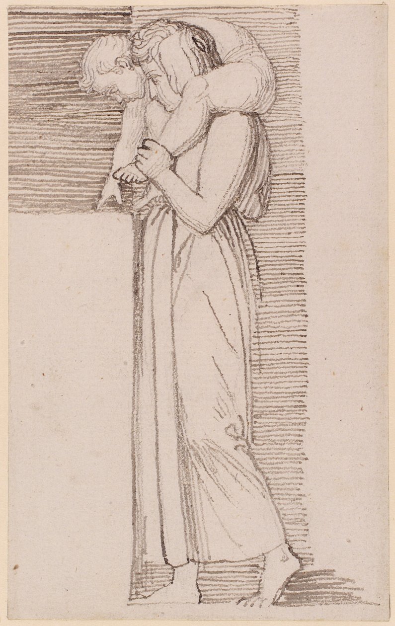 Une femme avec un enfant nu sur son épaule, face à gauche - John Flaxman