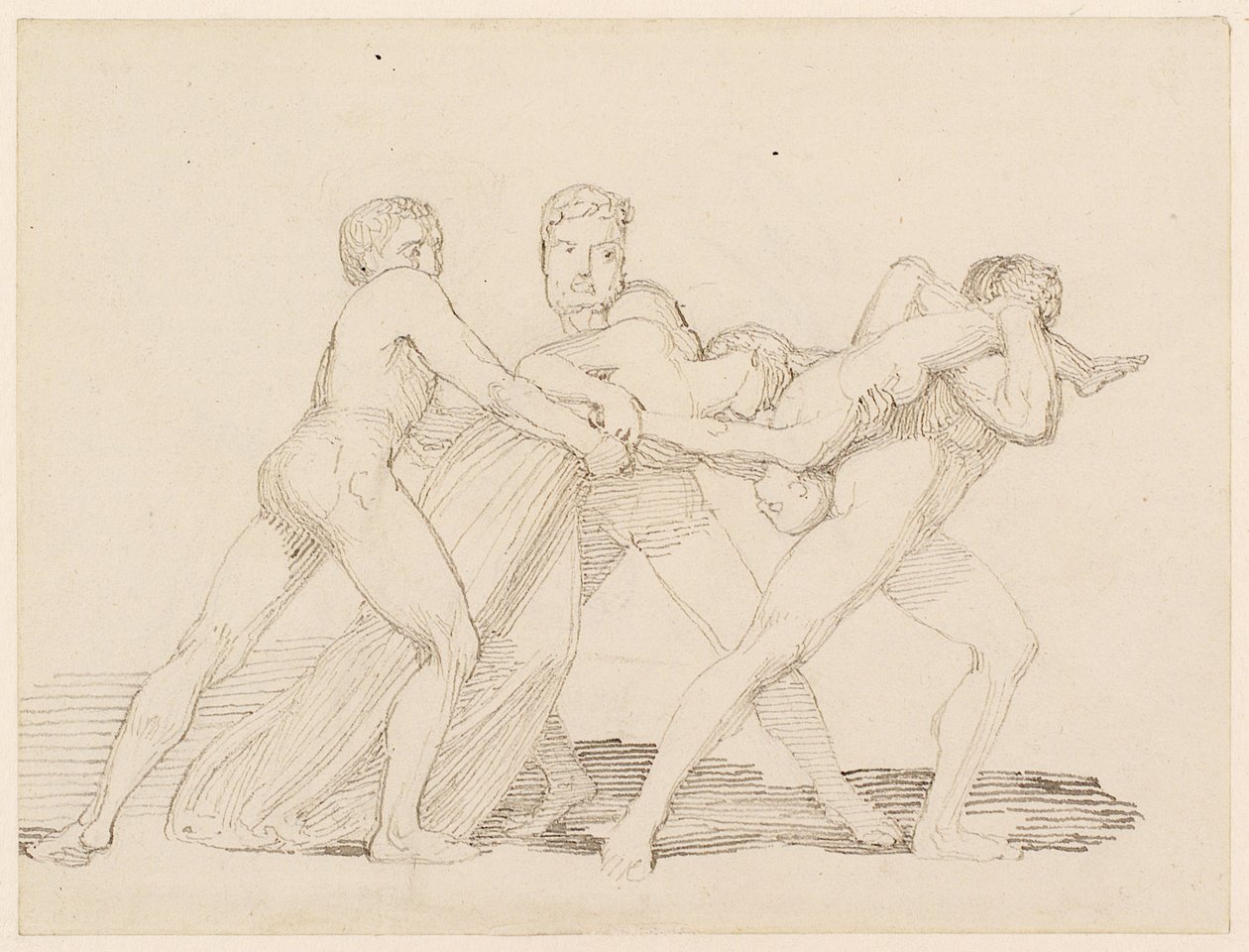 Trois hommes tentant d
