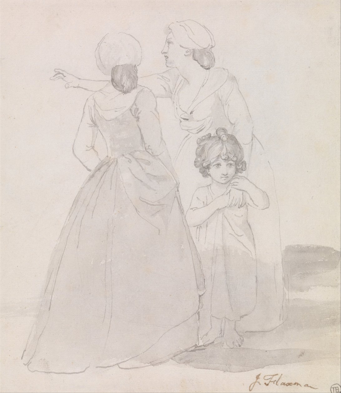 Deux femmes et un enfant - John Flaxman