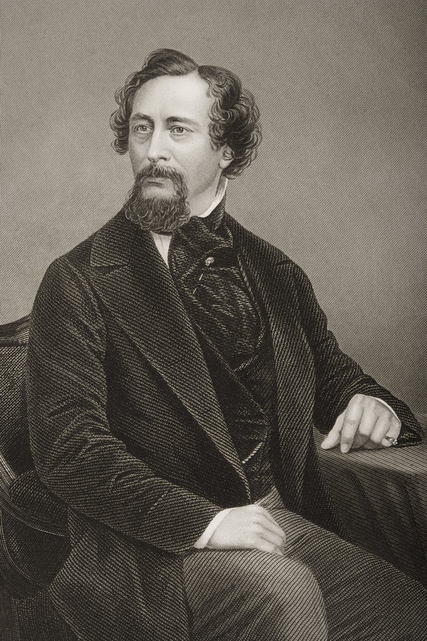 Charles John Huffam Dickens (1812-70) gravé par D.J. Pound d
