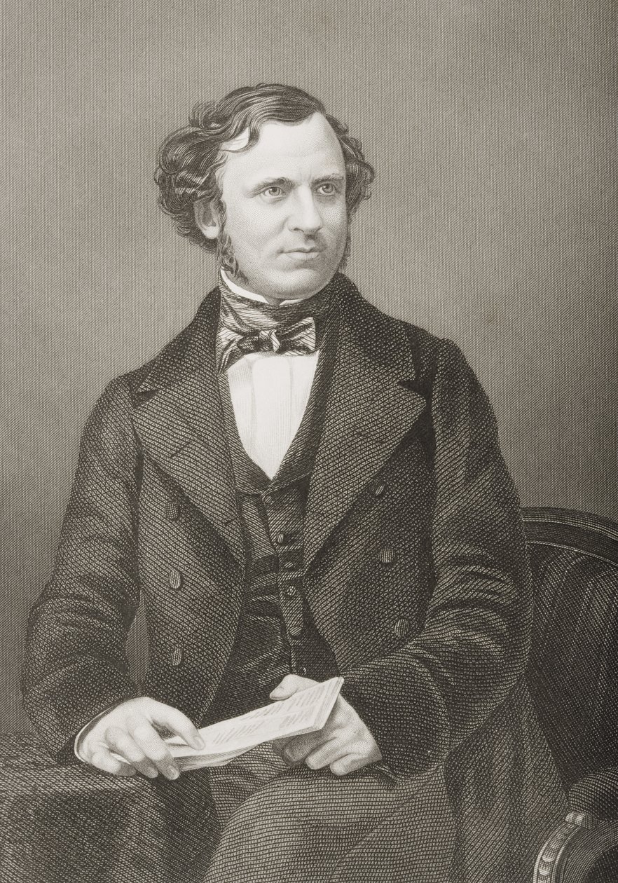 Edward Henry Smith Stanley, 15e comte de Derby, gravé par D.J. Pound d