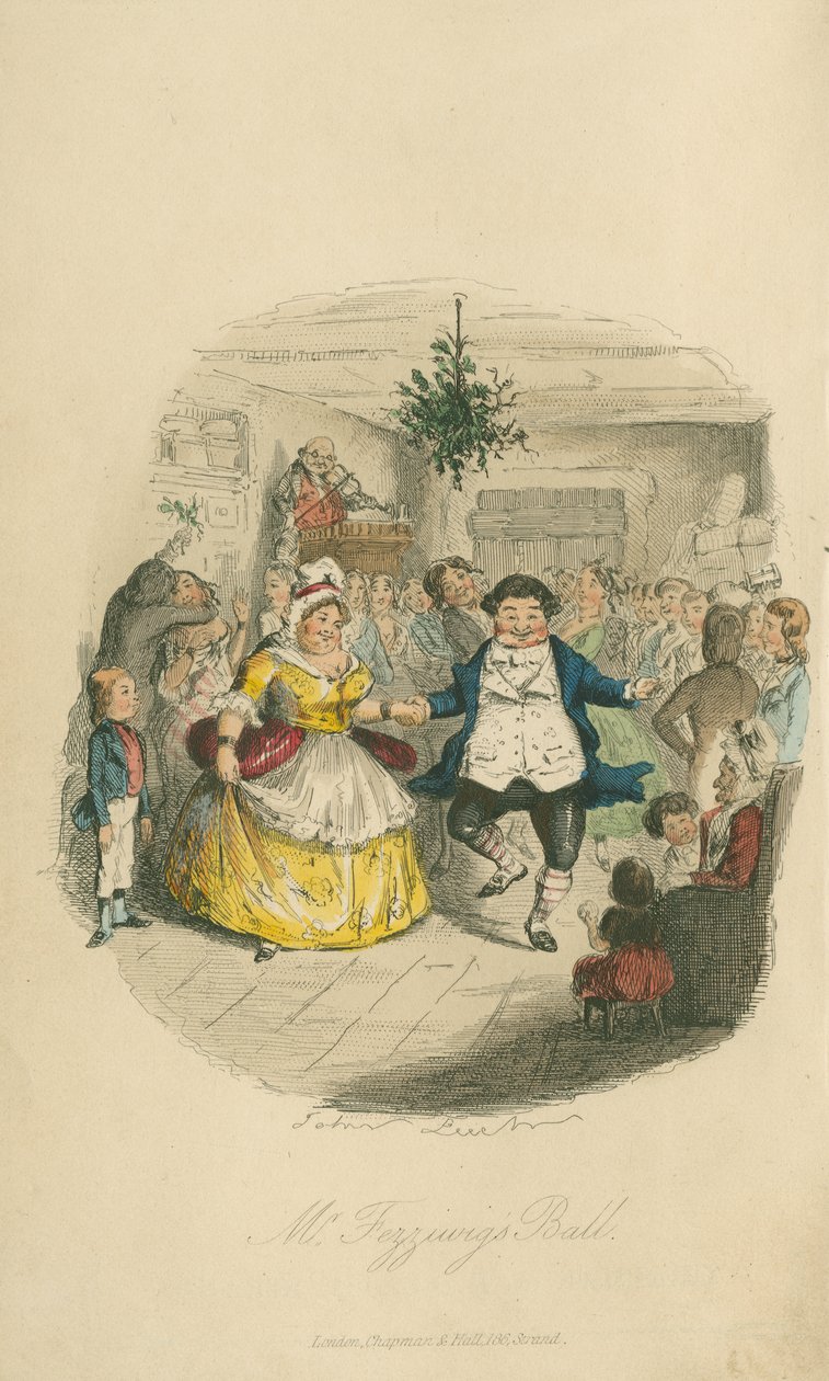 Le bal de Fezziwig - Un chant de Noël, 1843 - John Leech