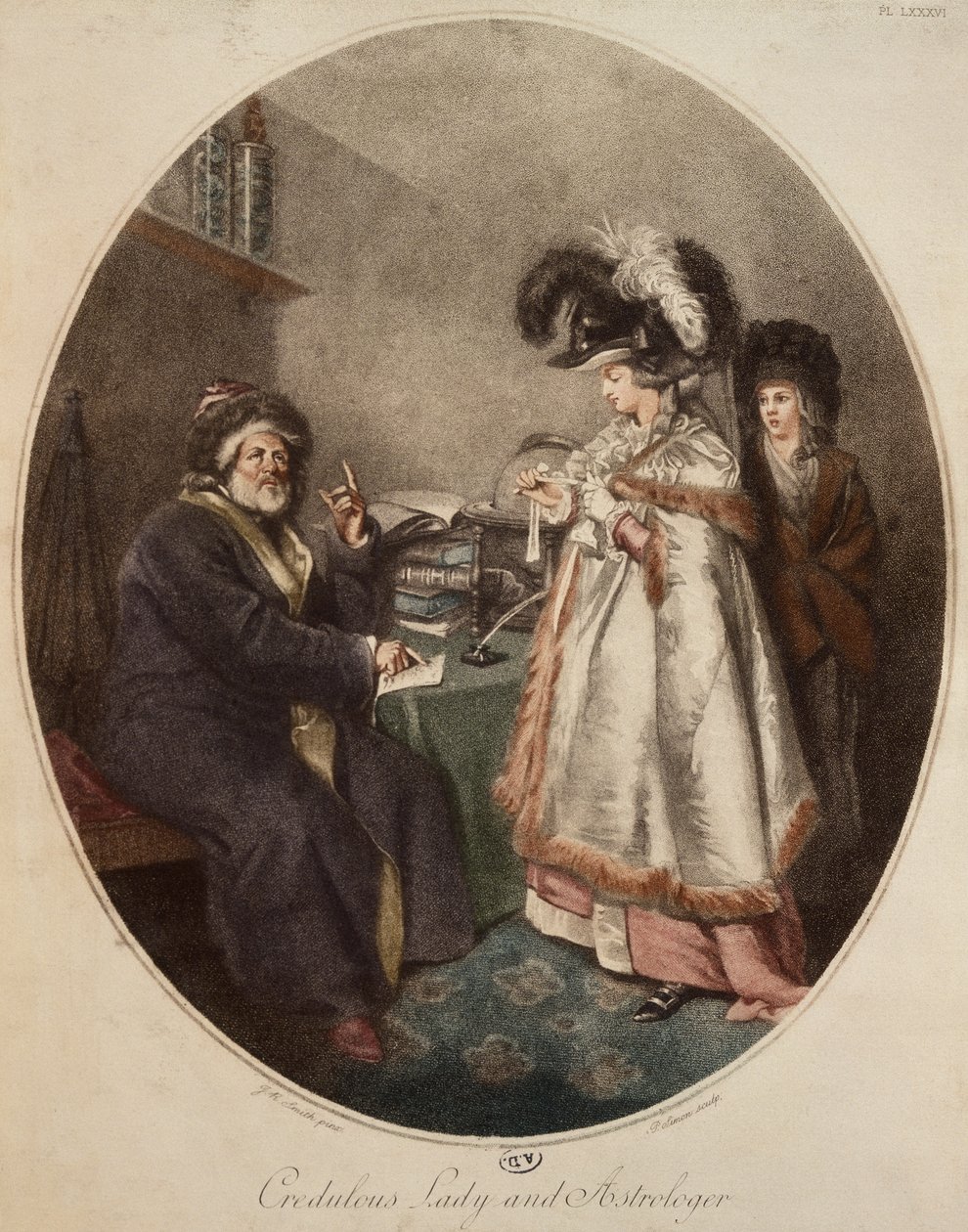 Dame crédule et astrologue, gravé par Pierre Simon - John Raphael Smith