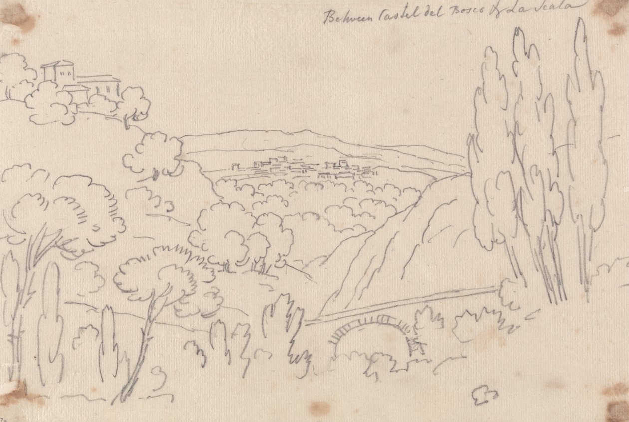 Entre Castel del Bosco et La Scala - John Robert Cozens