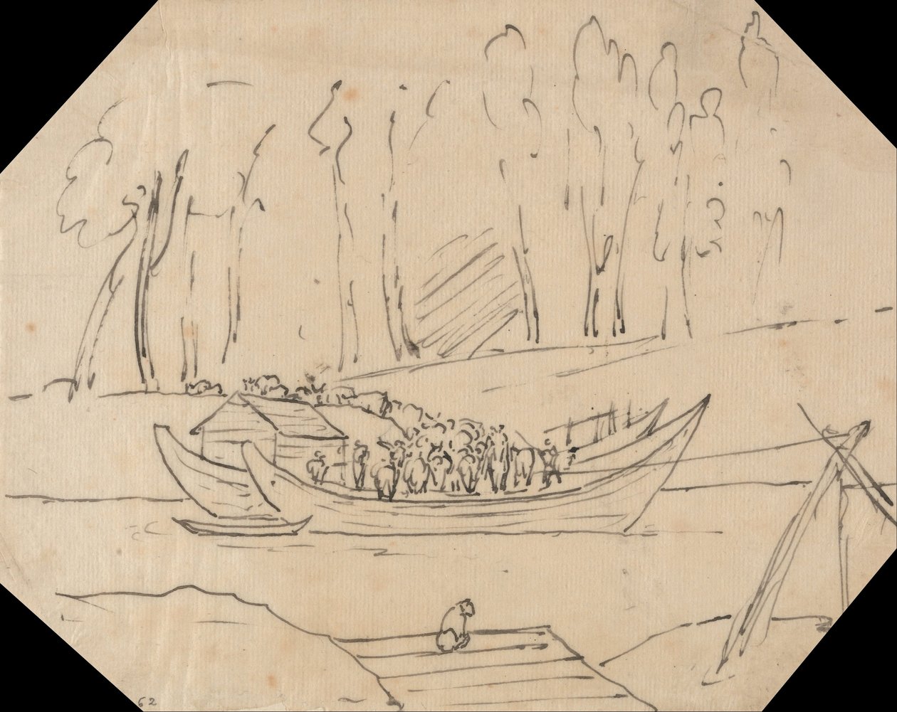 Bétail sur un bateau - John Robert Cozens