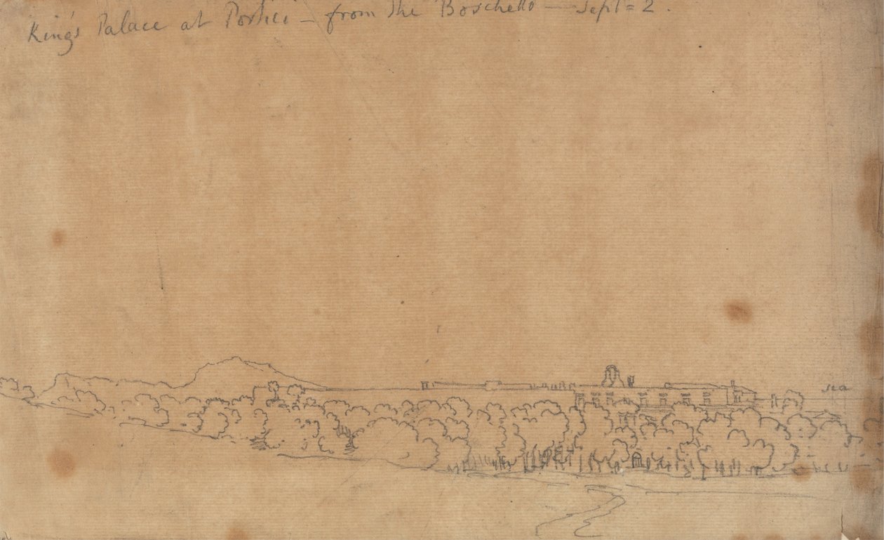 Palais des Rois à Portici depuis le Boschetto, 2 septembre - John Robert Cozens