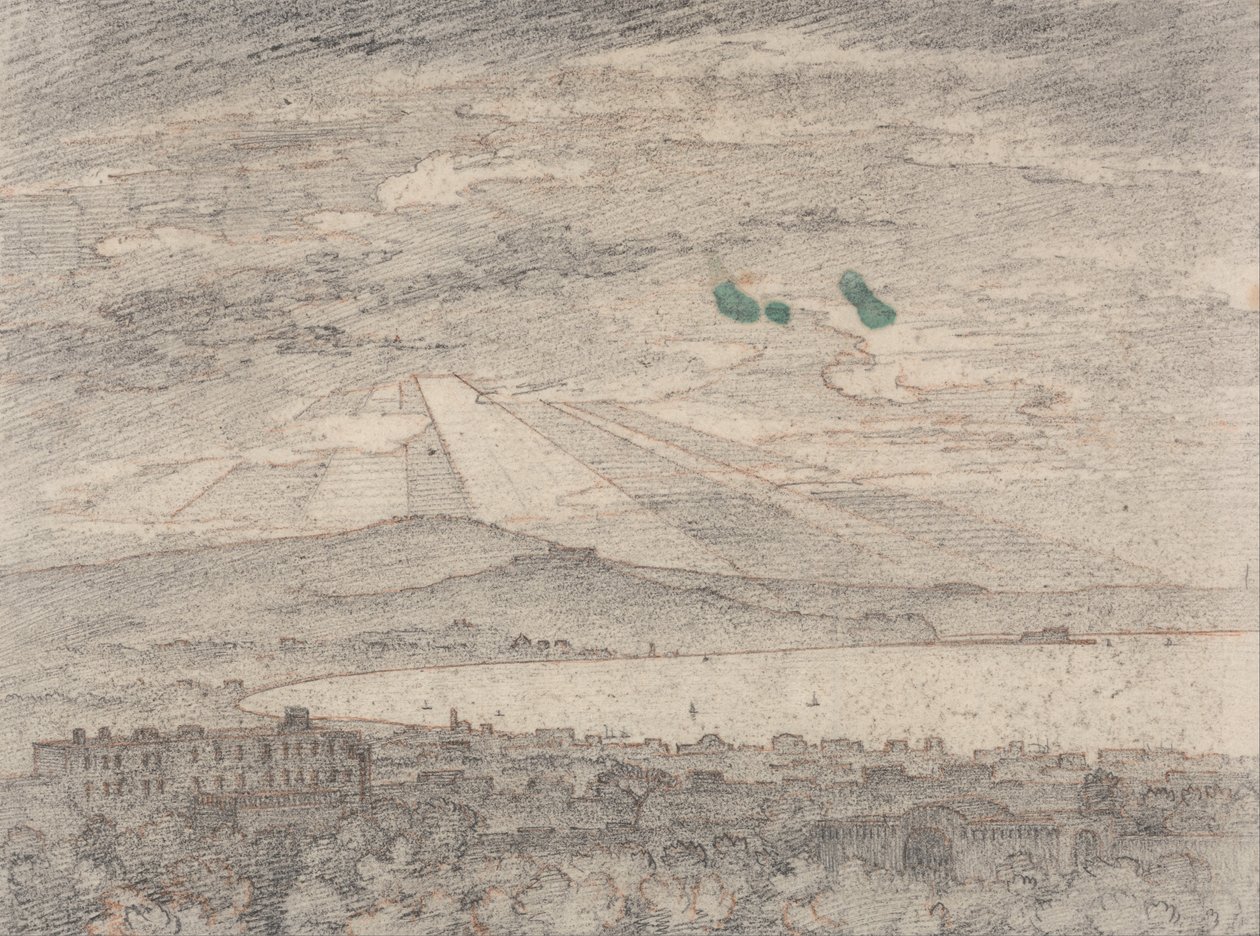 Naples depuis la villa de Sir William Hamilton, Portici - John Robert Cozens
