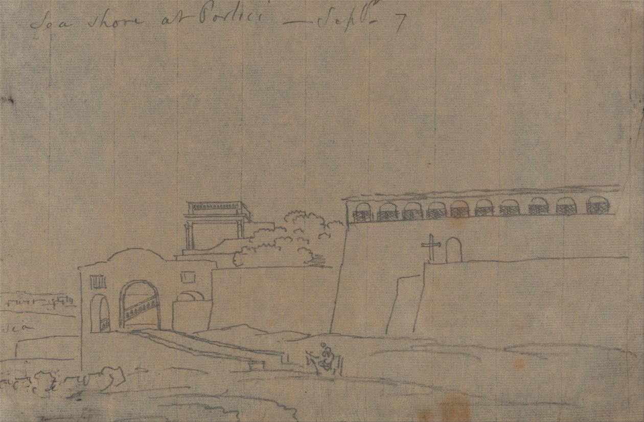 Rivage à Portici, 7 septembre - John Robert Cozens